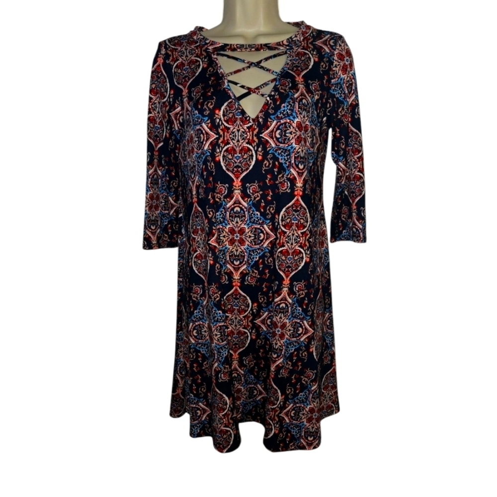 Fig & Olive Trapeze Style Dress, Multicolored,‎ EUC